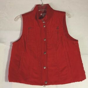 Relativity red faux suede vest.  Petite large